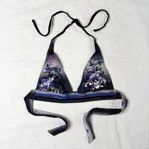 rare Ed Hardy grungy triangle bikini top